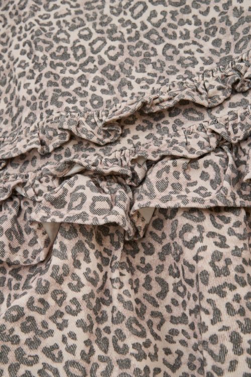 Grey leopard print dress with ruffles | My Jewellery