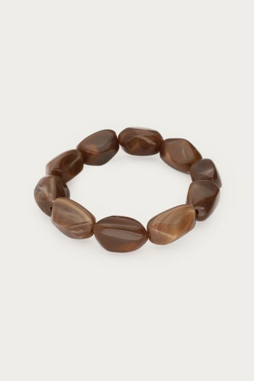 Dark brown bracelet with oval beads | My Jewellery