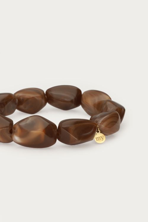 Dark brown bracelet with oval beads | My Jewellery