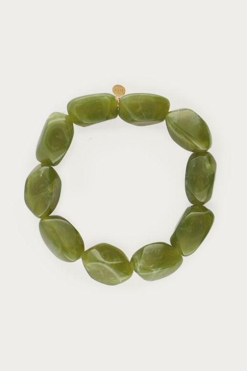 Green bracelet with oval beads | My Jewellery