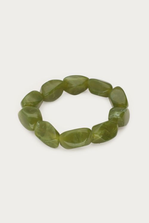 Green bracelet with oval beads | My Jewellery