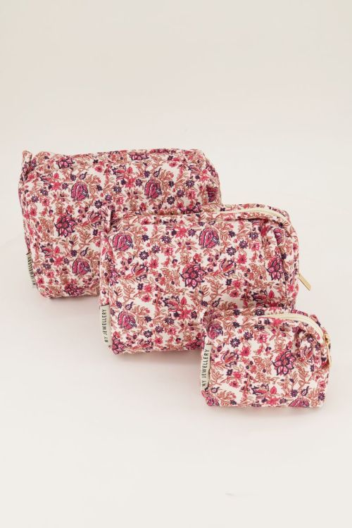 Multicoloured floral print toiletry bag set | My Jewellery