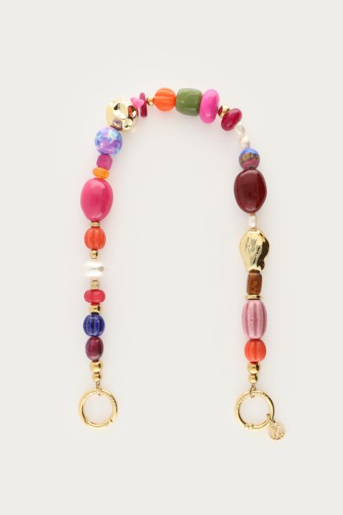 Mulit coloured phone cord with chunky beads | My Jewellery