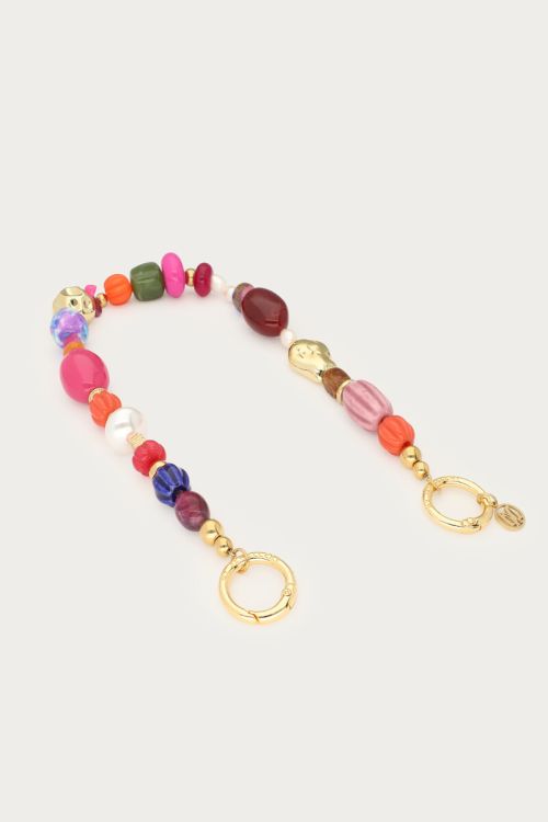 Mulit coloured phone cord with chunky beads | My Jewellery