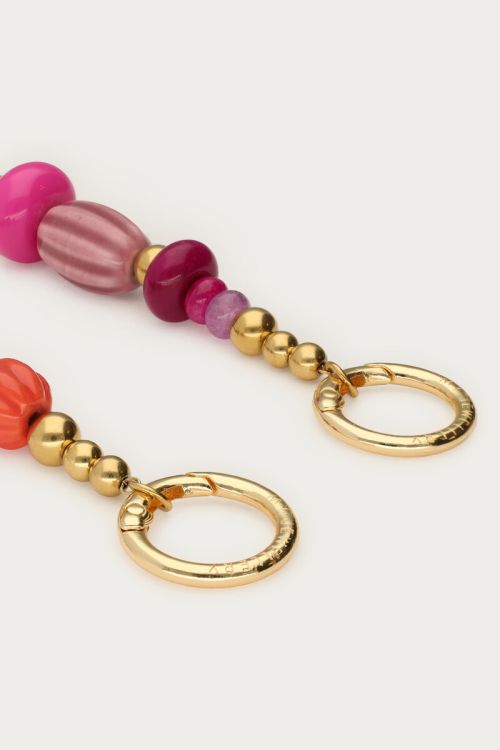 Multicoloured phone cord with beads | My Jewellery