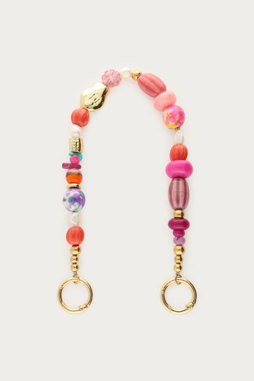 Multicoloured phone cord with beads | My Jewellery