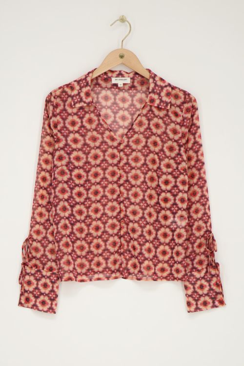 Mehrfarbiges Batik-Oberteil mit Blumen