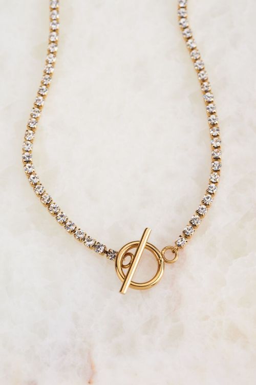 Ketting met strass stenen & slotje | My Jewellery