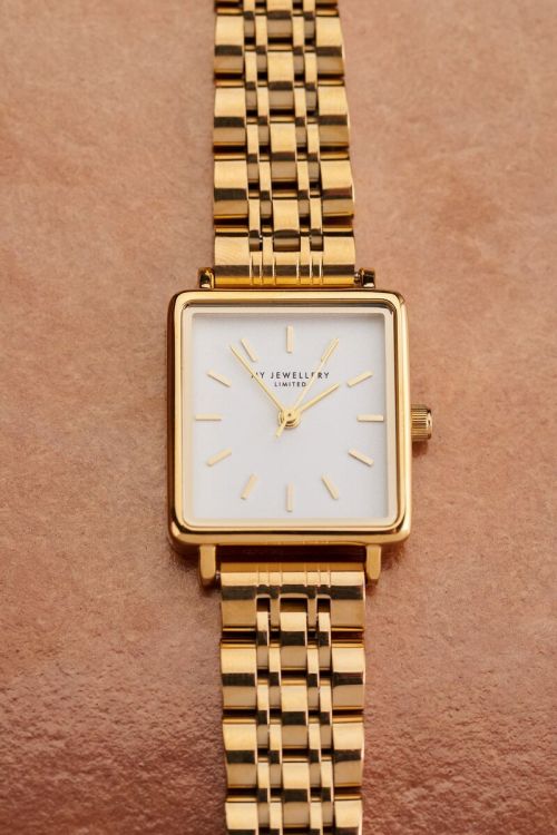 Vierkant horloge met witte wijzerplaat |My Jewellery