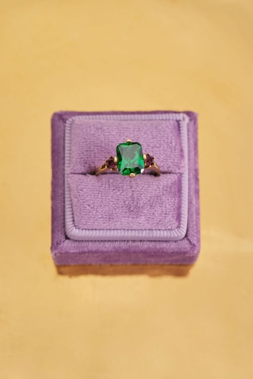 Vintage statement ring groen kristal | My Jewellery