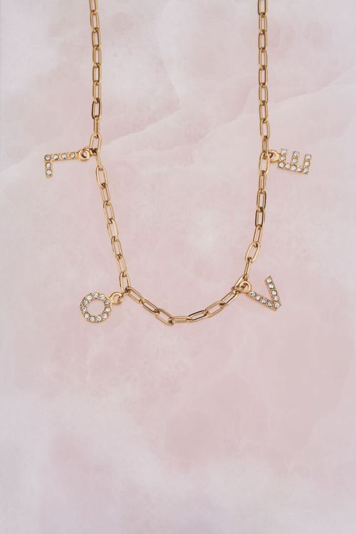 Necklace with rhinestone love letters | My Jewellery