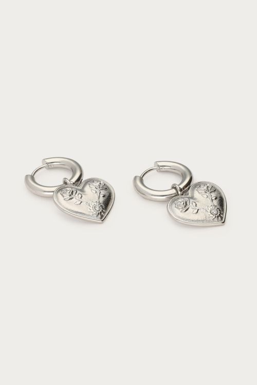 Mystic hoop earrings with heart and rose | My Jewellery
