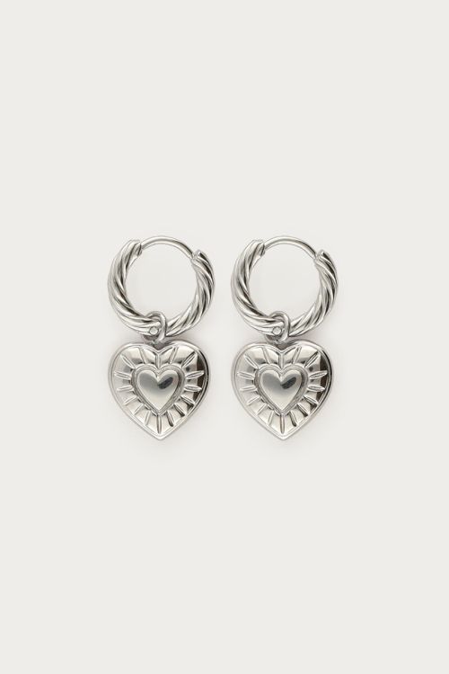 Mystic hoop earrings with striped heart | My Jewellery