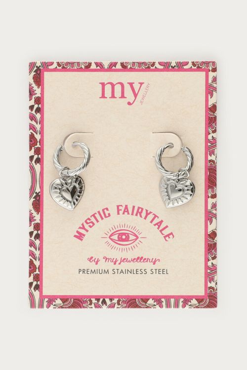 Mystic hoop earrings with striped heart | My Jewellery