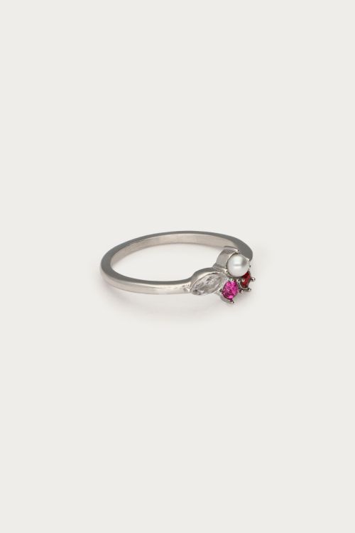 Mystic ring with faux pearl and stones | My Jewellery