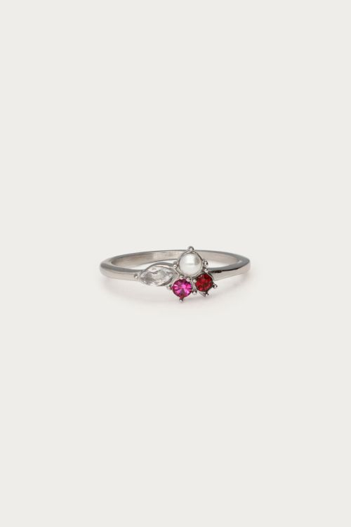 Mystic ring with faux pearl and stones | My Jewellery
