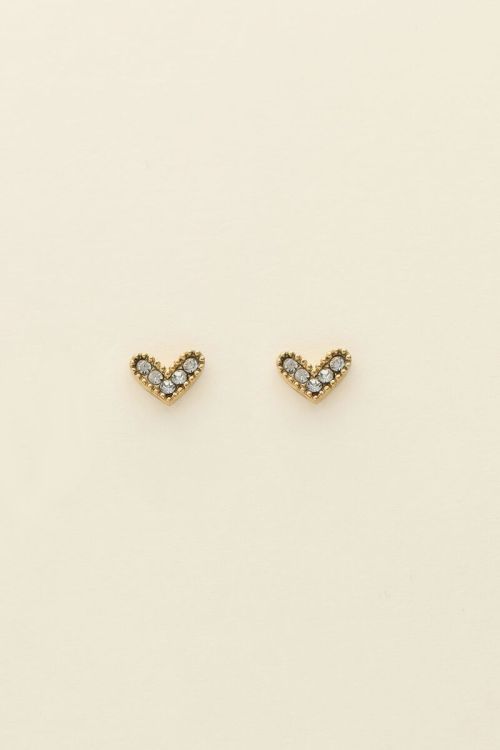 Mystic studs hartje met steentjes  | My Jewellery