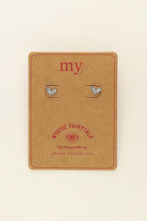 Mystic studs hartje met steentjes  | My Jewellery