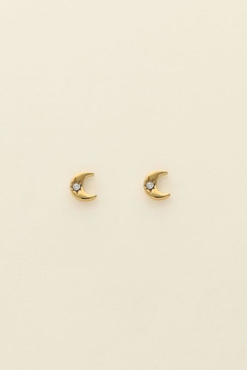 Mystic studs met maan en steentje | My Jewellery
