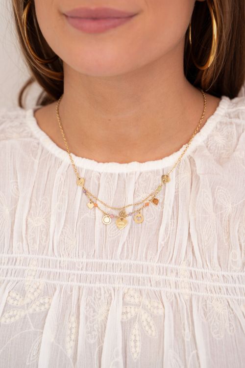 Necklace charms with hearts & pastel beads | My Jewellery