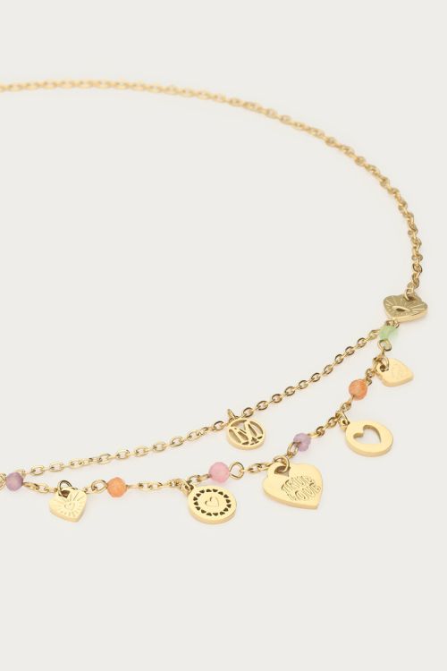 Necklace charms with hearts & pastel beads | My Jewellery