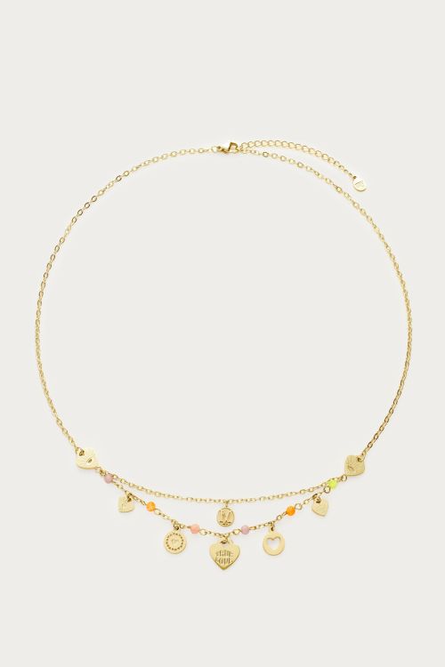 Necklace charms with hearts & pastel beads | My Jewellery