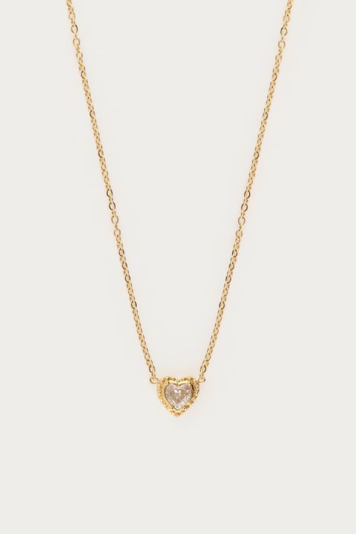Necklace heart rhinestone