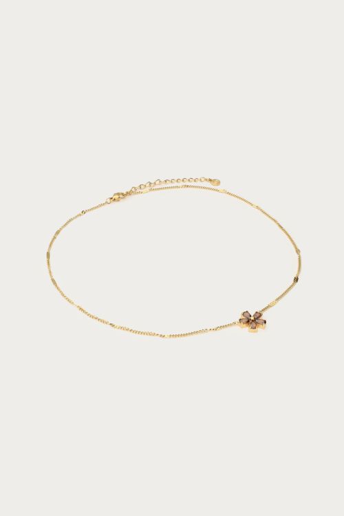 Necklace with brown rhinestone flower | My Jewellery