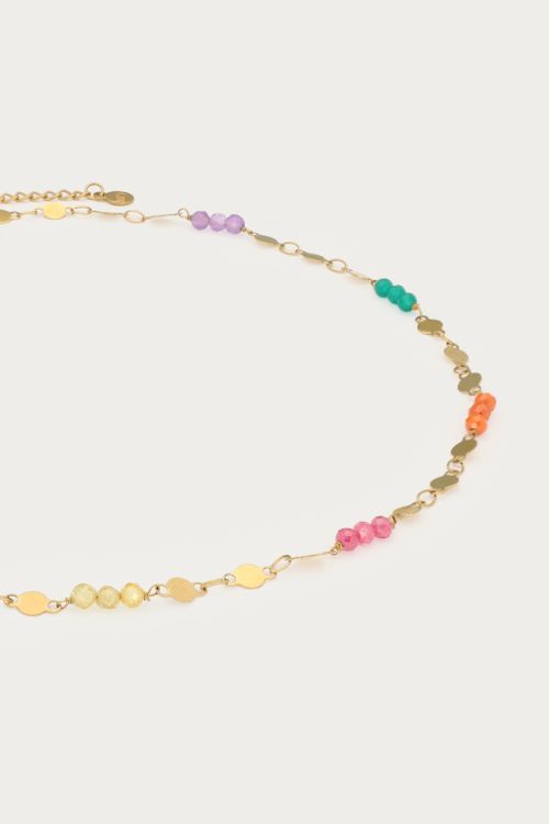 Necklace with coin & multicolour beads | My Jewellery