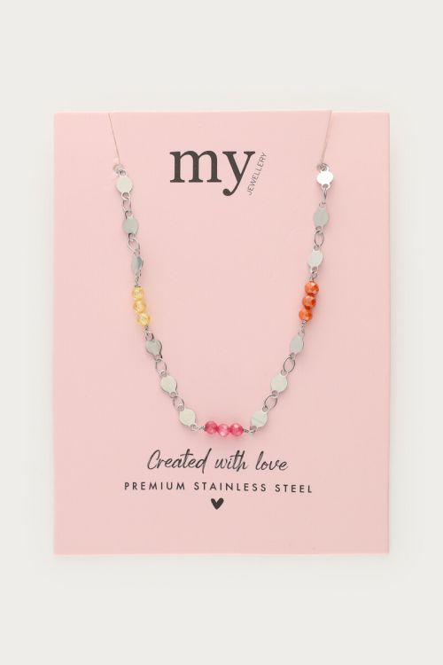 Necklace with coin & multicolour beads | My Jewellery