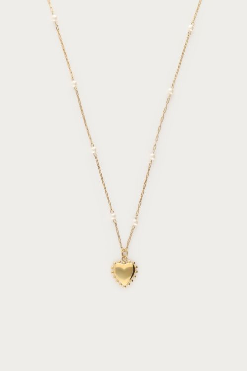 Necklace with heart charm & faux pearls | My Jewellery