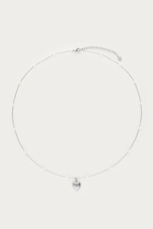 Necklace with heart charm & faux pearls | My Jewellery