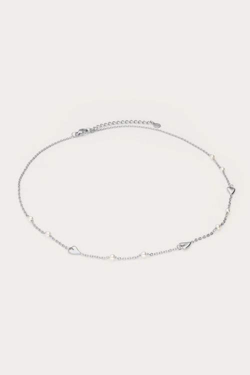 Necklace with hearts and faux pearls | My Jewellery