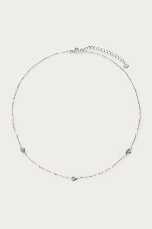 Necklace with hearts and faux pearls | My Jewellery