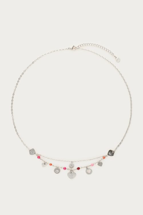 Necklace charms with hearts, red & pink beads | My Jewellery