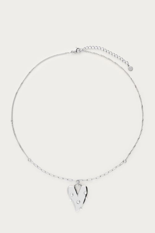 Necklace with large heart and faux pearls | My Jewellery