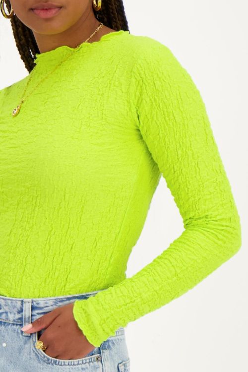 Neon green top with bubble texture | My Jewellery