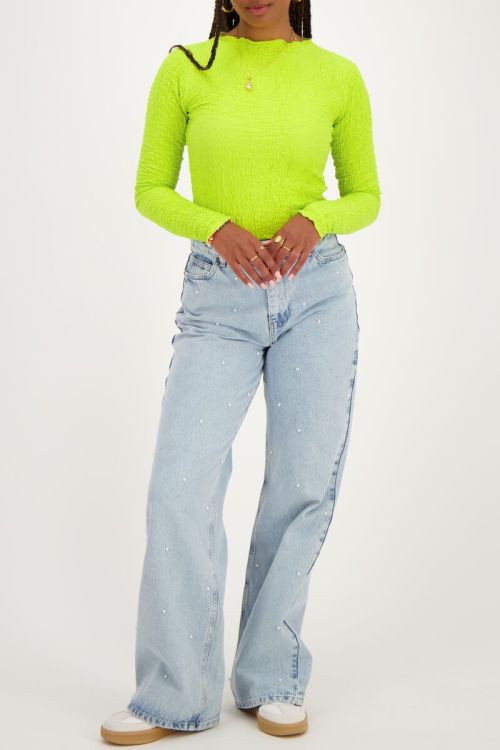 Neon green top with bubble texture | My Jewellery