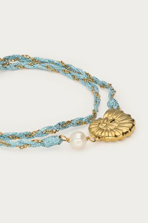 Nomads blue wrap bracelet with shell | My Jewellery