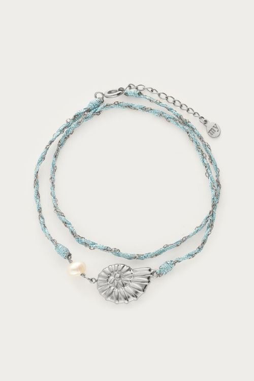 Nomads blue wrap bracelet with shell | My Jewellery