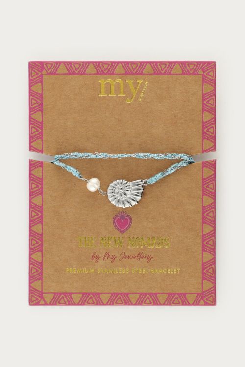 Nomads blue wrap bracelet with shell | My Jewellery
