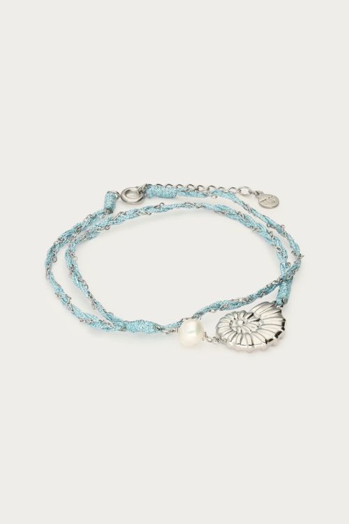Nomads blue wrap bracelet with shell | My Jewellery