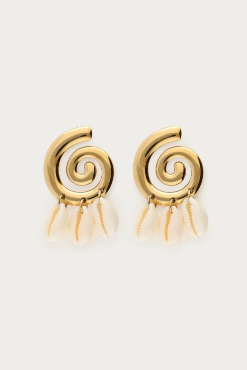 Nomads drop earrings with swirl & shells