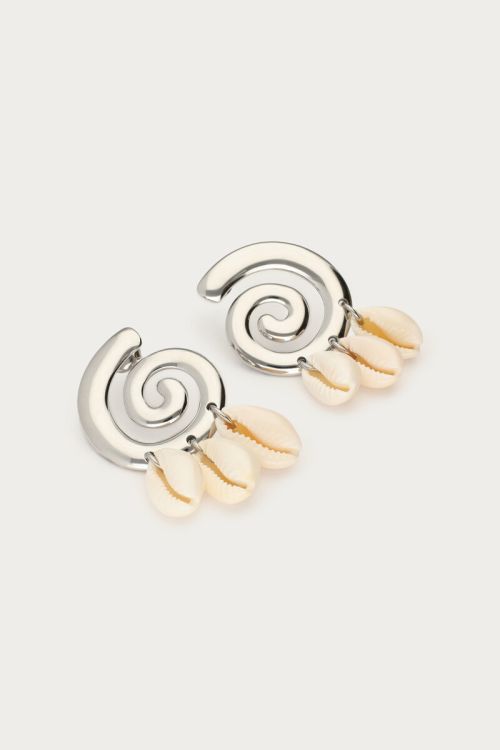 Nomads drop earrings with swirl & shells | My Jewellery