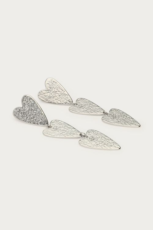 Nomads drop earrings three hearts | My Jewellery