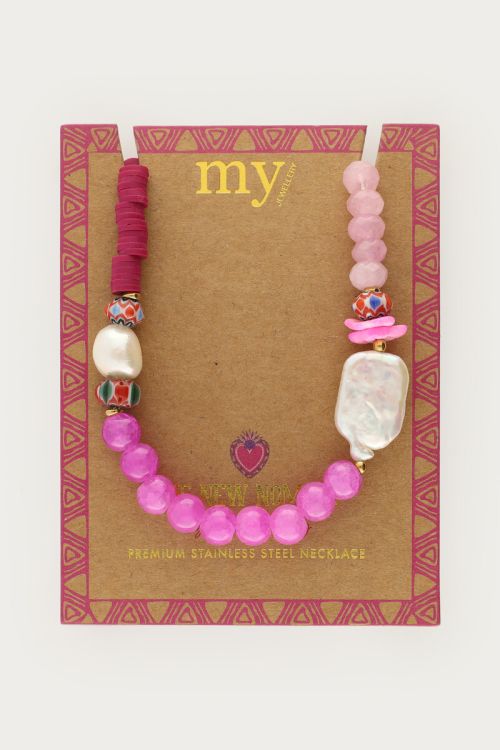 Nomads multicolour beaded necklace with freshwater pearls | My Jewellery