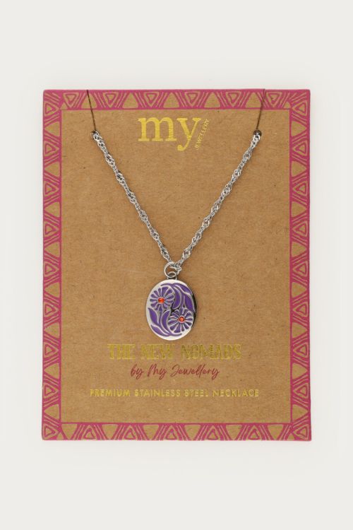 Nomads necklace with purple flowers | My Jewellery
