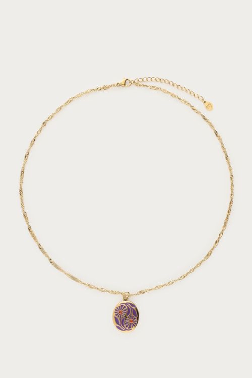 Nomads necklace with purple flowers | My Jewellery