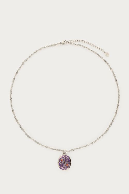 Nomads necklace with purple flowers | My Jewellery
