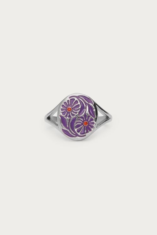 Nomads ring with purple flowers | My Jewellery